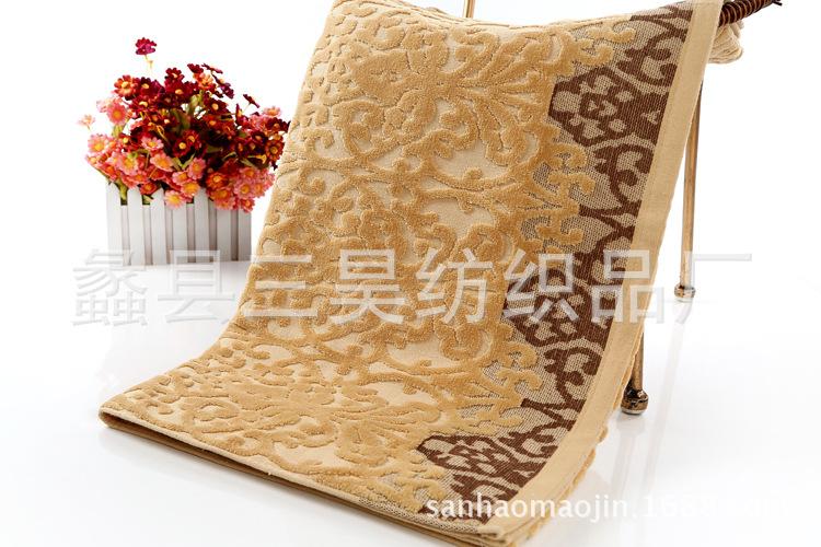 厂家直销纯棉浴巾提花割绒藤花外贸出口劳保日用品纯棉浴巾批发